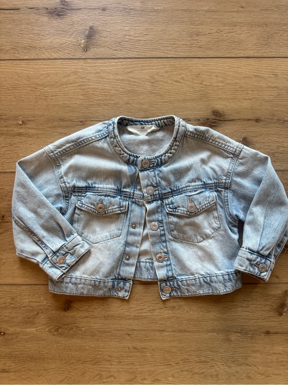 H&M Light Blue Girls' Denim Jacket with Snap Buttons